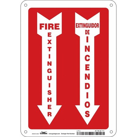 Condor Safety Sign, 10 in Height, 7 in Width, Aluminum, Horizontal Rectangle, English, Spanish 470A71