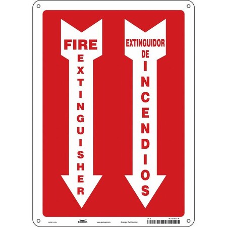 Condor Safety Sign, 14 in Height, 10 in Width, Polyethylene, Vertical Rectangle, English, Spanish 470A74