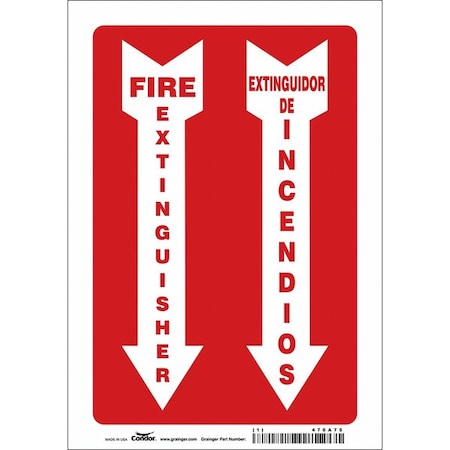 Condor Safety Sign, 10 in Height, 7 in Width, Vinyl, Horizontal Rectangle, English, Spanish 470A75