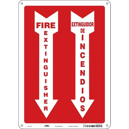 Condor Safety Sign, 14 in Height, 10 in Width, Vinyl, Vertical Rectangle, English, Spanish 470A76