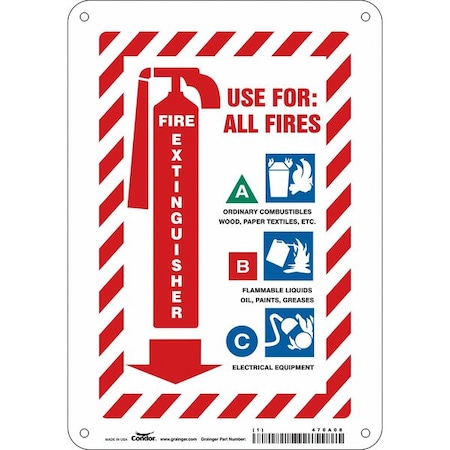 Condor Safety Sign, 7" W, 10" H, 0.032" Thickness 470A08