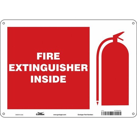 Condor Safety Sign, 10 in Height, 14 in Width, Glow Vinyl, Horizontal Rectangle, English 470A22