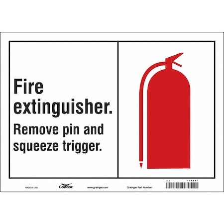 Condor Safety Sign, 10" W, 7" H, 0.004" Thickness 470A50