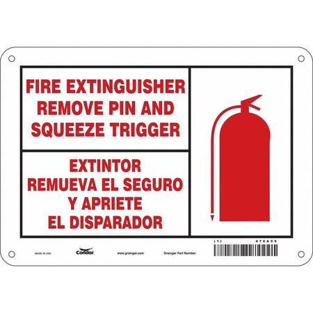 Condor Safety Sign, 7 in Height, 10 in Width, Polyethylene, Vertical Rectangle 470A55