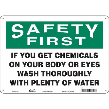 Condor Safety Sign, 10 in Height, 14 in Width, Aluminum, Horizontal Rectangle, English, 471D94 471D94