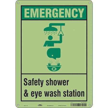 Condor Emergency, Safety Shower & Eye Wash Station, 10 in W x 14 in H, Rectangle, Polyethylene, 471D12 471D12