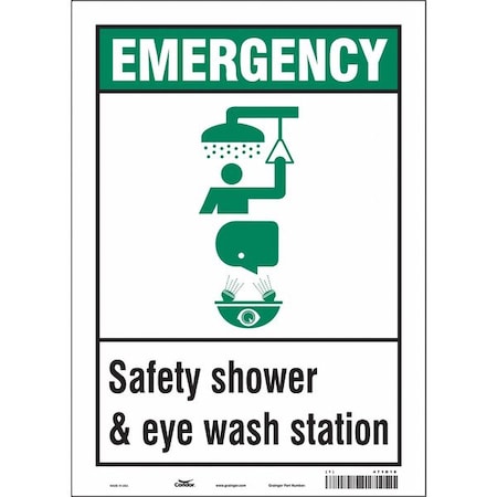 Condor Emergency, Safety Shower & Eye Wash Station, 10 in W x 14 in H, Vertical Rectangle, Vinyl, 471D18 471D18