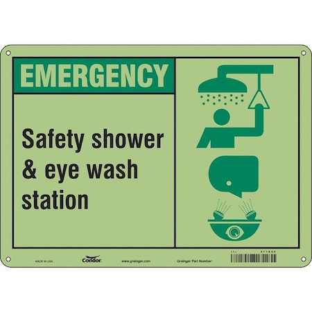 Condor Emergency, Safety Shower & Eye Wash Station, 14 in W x 10 in H, Rectangle, Polyethylene, 471D26 471D26
