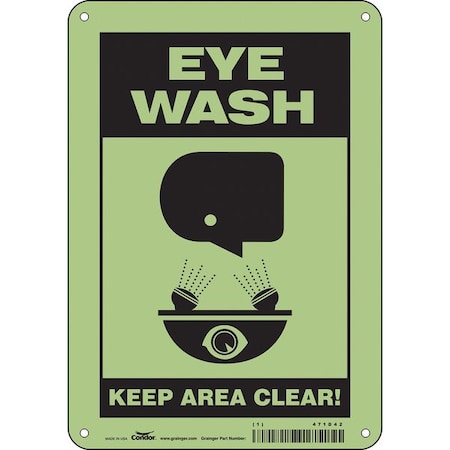 Condor Safety Sign, 10 in Height, 7 in Width, Polyethylene, Horizontal Rectangle, English 471D42