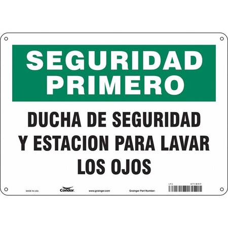 Condor Safety Sign, 10 in Height, 14 in Width, Polyethylene, Horizontal Rectangle, Spanish 471D57