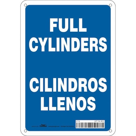 Condor Safety Sign, 10 in Height, 7 in Width, Aluminum, Horizontal Rectangle, English, Spanish, 471L98 471L98