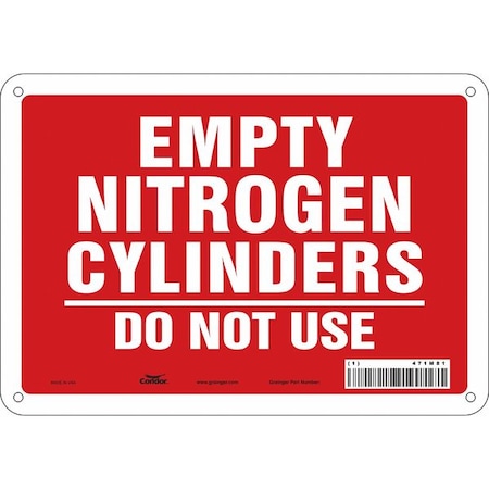 Condor Safety Sign, 7 in Height, 10 in Width, Polyethylene, Vertical Rectangle, English, 471M81 471M81