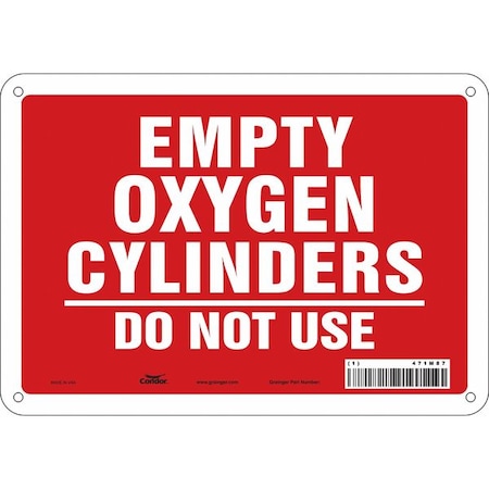Condor Safety Sign, 7 in Height, 10 in Width, Polyethylene, Vertical Rectangle, English, 471M87 471M87