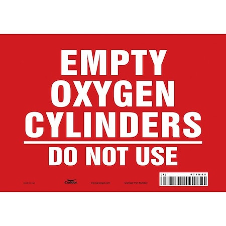 Condor Safety Sign, 7 in Height, 10 in Width, Vinyl, Vertical Rectangle, English, 471M89 471M89