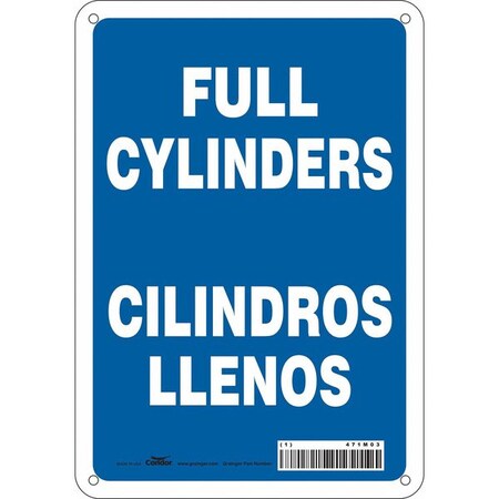 Condor Safety Sign, 10 in H, 7 in W, Polyethylene, Horizontal Rectangle, English, Spanish, 471M03 471M03