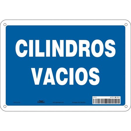 Condor Safety Sign, 7 in Height, 10 in Width, Aluminum, Vertical Rectangle, Spanish 471M24