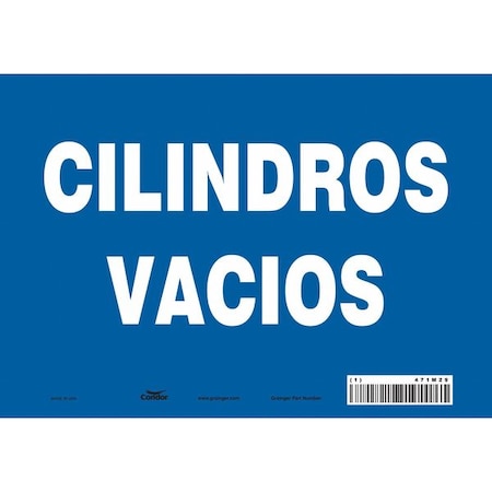 Condor Safety Sign, 7 in Height, 10 in Width, Vinyl, Vertical Rectangle, Spanish 471M29