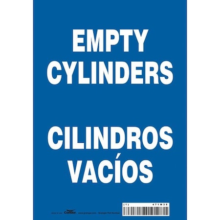 Condor Safety Sign, 10 in Height, 7 in Width, Vinyl, Horizontal Rectangle, English, Spanish, 471M38 471M38