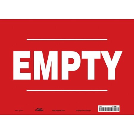 Condor Safety Sign, 10 in Height, 14 in Width, Vinyl, Horizontal Rectangle, English, 471M52 471M52