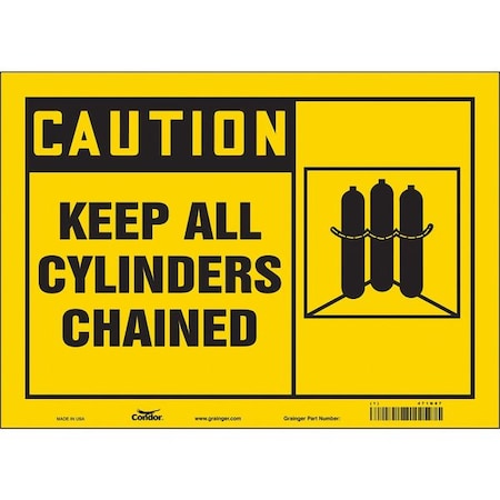 Condor Safety Sign, 10 in Height, 14 in Width, Vinyl, Horizontal Rectangle, English, 471N87 471N87