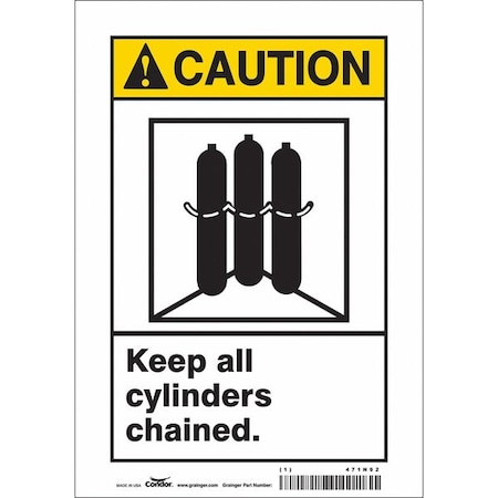 Condor Safety Sign, 10 in Height, 7 in Width, Vinyl, Horizontal Rectangle, English, 471N92 471N92