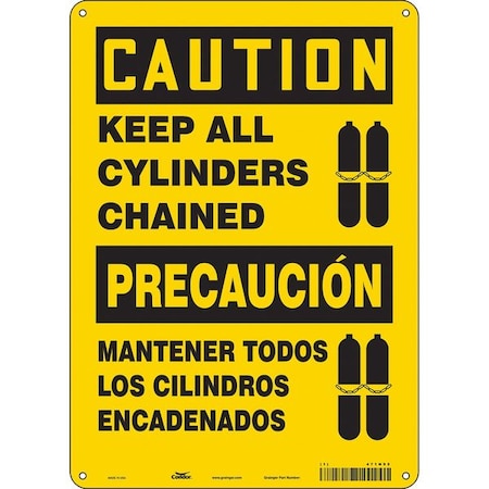 Condor Safety Sign, 14 in Height, 10 in Width, Aluminum, Vertical Rectangle, English, Spanish, 471N95 471N95
