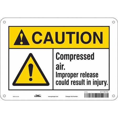Condor Safety Sign, 7 in Height, 10 in Width, Polyethylene, Vertical Rectangle, English, 471N78 471N78