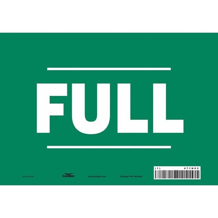 Condor Safety Sign, 7 in Height, 10 in Width, Vinyl, Vertical Rectangle, English, 471N02 471N02