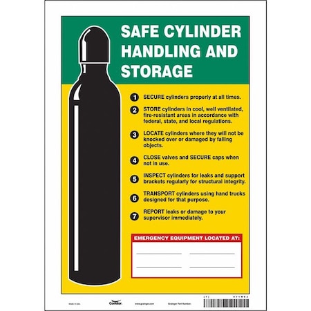 Condor Safety Sign, 14 in Height, 10 in Width, Vinyl, Vertical Rectangle, English, 471N63 471N63
