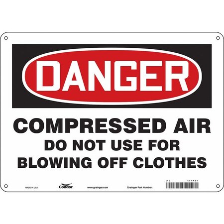 Condor Safety Sign, 10 in Height, 14 in Width, Aluminum, Horizontal Rectangle, English, 471P21 471P21