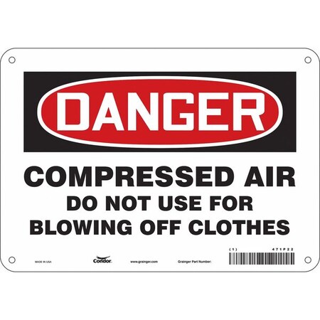 Condor Safety Sign, 7 in Height, 10 in Width, Polyethylene, Vertical Rectangle, English, 471P22 471P22