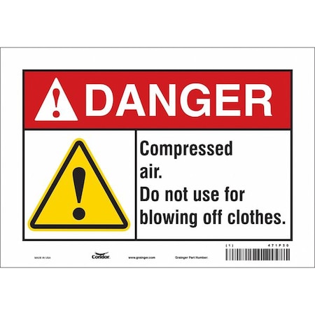 Condor Safety Sign, 7 in Height, 10 in Width, Vinyl, Vertical Rectangle, English, 471P30 471P30