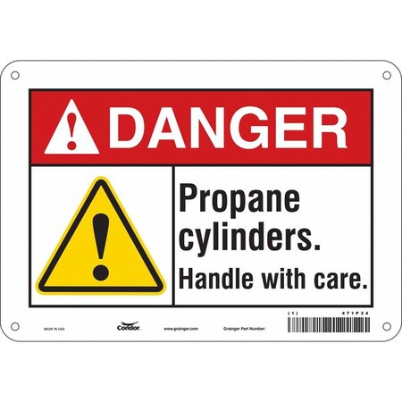 Condor Safety Sign, 7 in Height, 10 in Width, Polyethylene, Vertical Rectangle, English, 471P34 471P34
