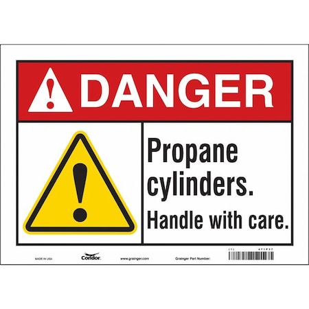 Condor Safety Sign, 10 in Height, 14 in Width, Vinyl, Horizontal Rectangle, English, 471P37 471P37