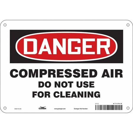 Condor Safety Sign, 7 in Height, 10 in Width, Polyethylene, Vertical Rectangle, English, 471P40 471P40