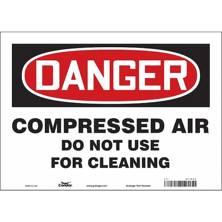 Condor Safety Sign, 10 in Height, 14 in Width, Vinyl, Horizontal Rectangle, English, 471P43 471P43