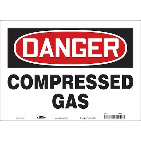 Condor Safety Sign, 10 in Height, 14 in Width, Vinyl, Horizontal Rectangle, English, 471P51 471P51