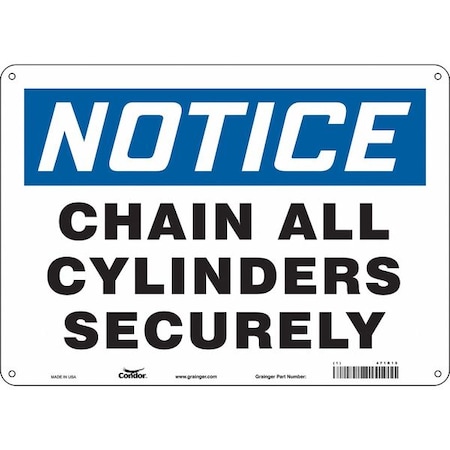 Condor Safety Sign, 10 in Height, 14 in Width, Aluminum, Horizontal Rectangle, English, 471R15 471R15