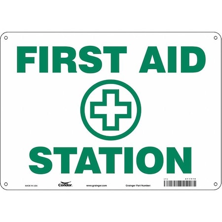 Condor First Aid Station, 14 in W x 10 in H, Horizontal Rectangle, Aluminum, 471T70 471T70