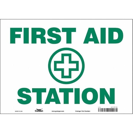 Condor First Aid Station, 14 in W x 10 in H, Horizontal Rectangle, Vinyl, 471T76 471T76