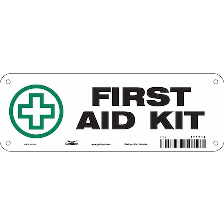 Condor First Aid Kit, 10 in W x 3 1/2 in H, Vertical Rectangle, Vinyl, 471T10 471T10