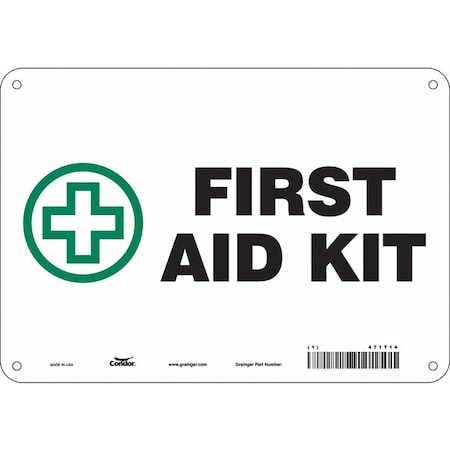 Condor First Aid Kit, 10 in W x 7 in H, Vertical Rectangle, Aluminum, 471T14 471T14