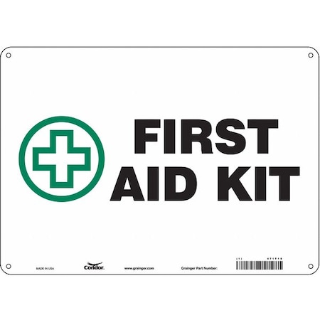 Condor First Aid Kit, 14 in W x 10 in H, Horizontal Rectangle, Aluminum, 471T15 471T15