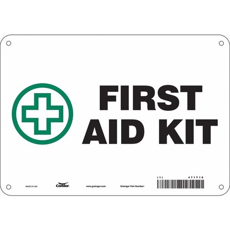 Condor First Aid Kit, 10 in W x 7 in H, Vertical Rectangle, Polyethylene, 471T18 471T18