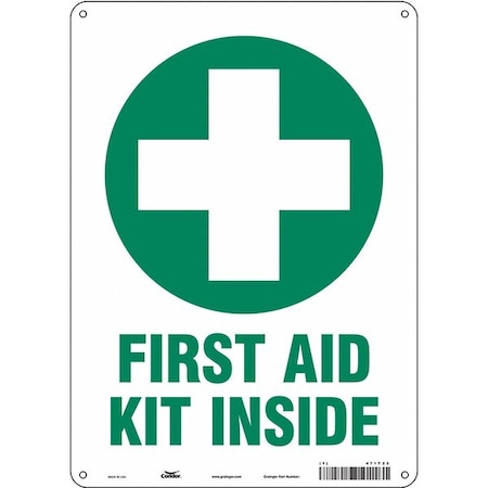 Condor First Aid Kit Inside, 10 in W x 14 in H, Vertical Rectangle, Aluminum, 471T23 471T23