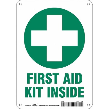 Condor First Aid Kit Inside, 7 in W x 10 in H, Horizontal Rectangle, Polyethylene, 471T24 471T24