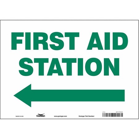 Condor First Aid Station, 14 in W x 10 in H, Horizontal Rectangle, Vinyl, 471T42 471T42