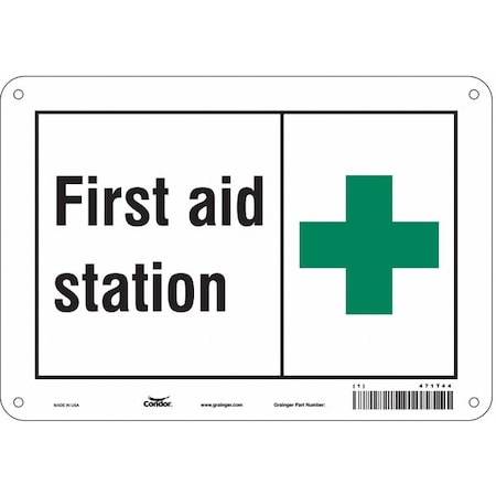 Condor First Aid Station, 10 in W x 7 in H, Vertical Rectangle, Aluminum, 471T44 471T44