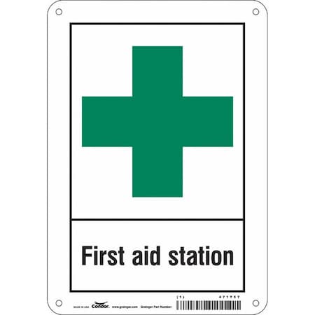 Condor First Aid Station, 7 in W x 10 in H, Horizontal Rectangle, Aluminum, 471T57 471T57