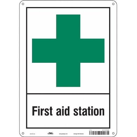 Condor First Aid Station, 10 in W x 14 in H, Vertical Rectangle, Aluminum, 471T58 471T58